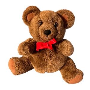 Teddy Bear Brown Hand Puppet 8" Plush Vintage 1986 Graphics International Korea